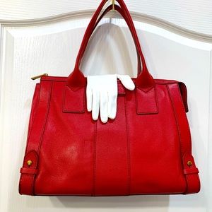 Fossil large tote. Read with gold accents